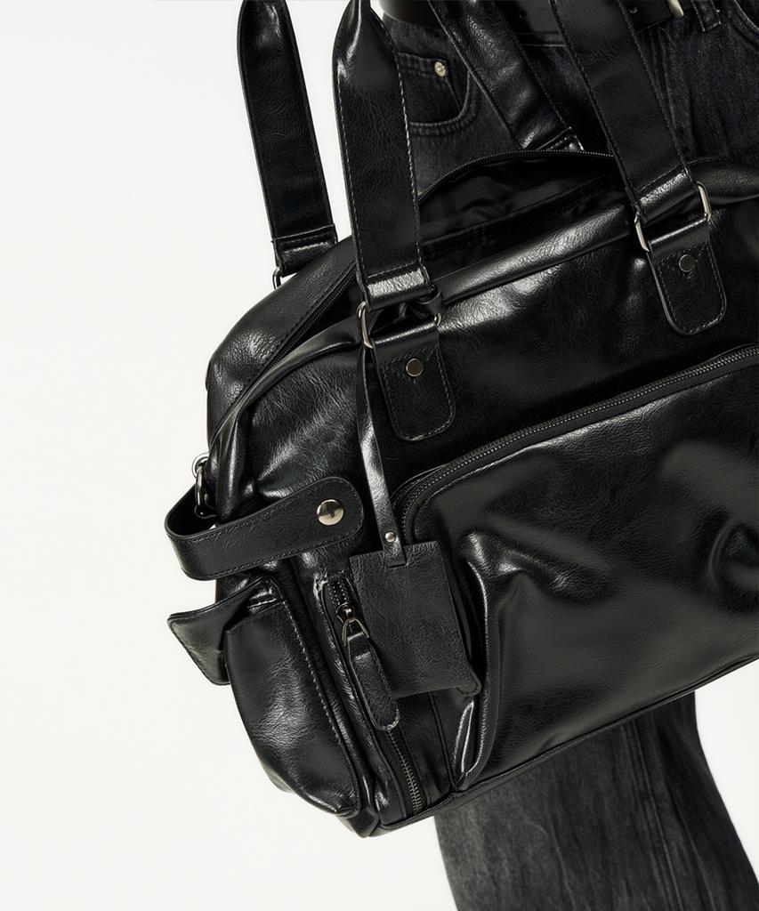 Dwse Multi-Pocket Leather Tote Bag