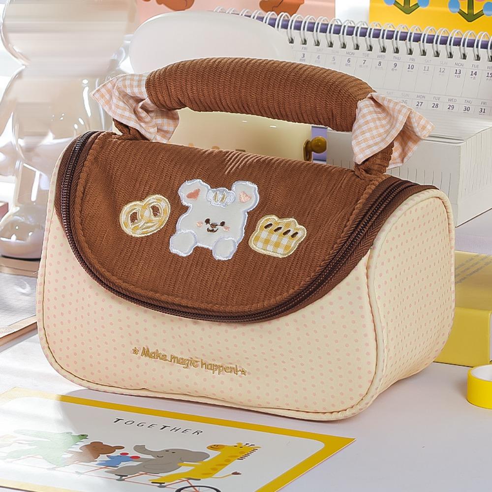 

Korean Dopamine Color Pencil Case Multi-functional Large-capacity Stationery Pouch Stationery Storage Bag Back To School Gift кофейный