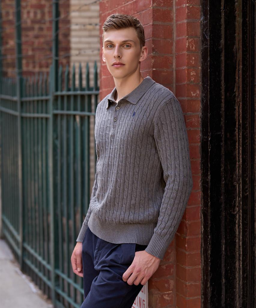 USPOLOASSN Classic Collared Knit_Black