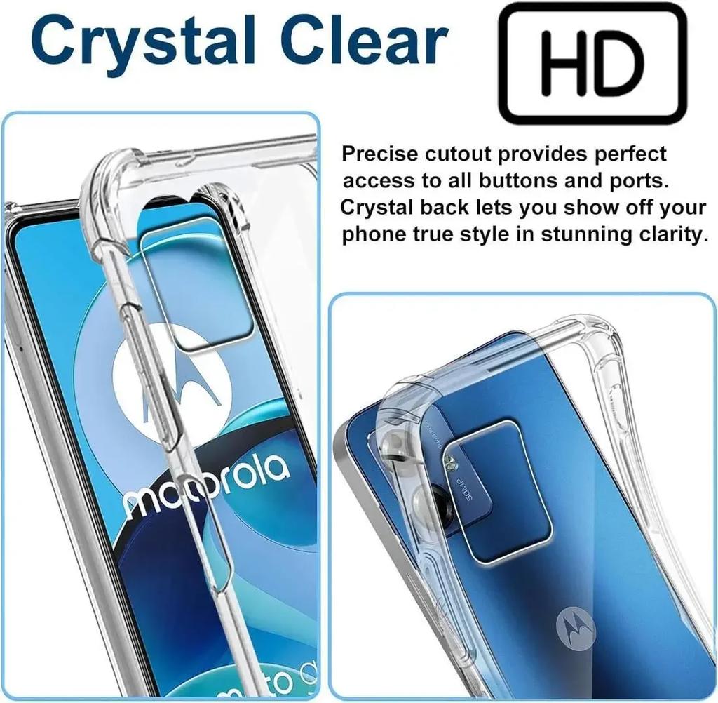 Transparent Shockproof Case for Motorola Moto G75 G85 G35 G55 5G G05 G15 E15 Protective Clear Cover Shell Fundas Coque