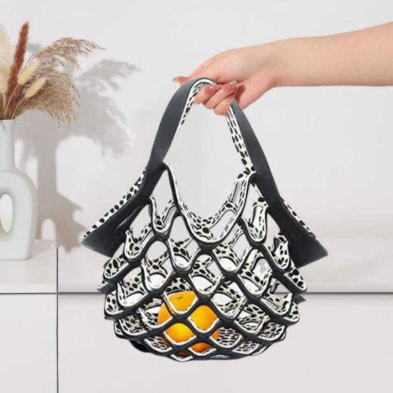 Handmade Folding Tote Bag Strong Load-bearing Large Capacity Multipurpose Hollow Design Fruit 1849₽