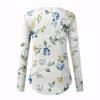 Women's Blouse Fashion Loose Casual Long Sleeved Printed V-Neck T-shirt Top