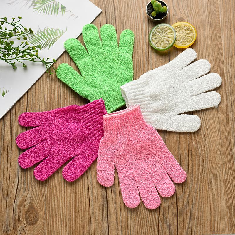 2Pcs 2-in-1 Exfoliating Bath Gloves Massage Peeling Shower Scrub Mitts for Full Body Skin Smoothing Care