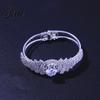 Women Buckle Bracelet Bangle with Opening Closing Design Sparkling Cubic
