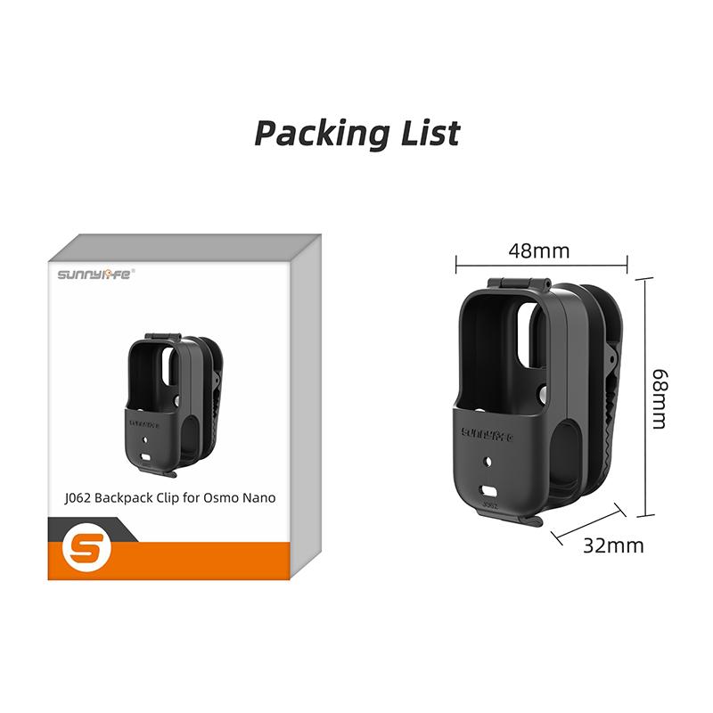 360 Rotation Clip Mount for DJI Osmo Nano Sports Camera Accessories Anti-shake Backpack Clip Holder for DJI Osmo Nano