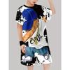 Boys Set Fashion 3D Printed Casual Pullover Short Sleeve Shorts  Sweatshirt, BoysOutdoor T-Shirt Shorts