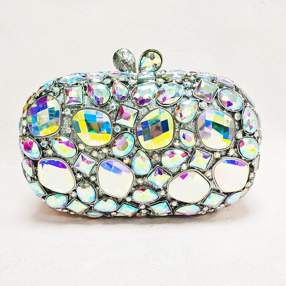 Bolso de Mano para Boda con Piedras Rosas Bolsos de Mano Nuevo Bolso de Mano de Noche para Fiesta de Boda Lujo WHTUOHENG Pedrería Bolsos de Mano de Cena Nupcial