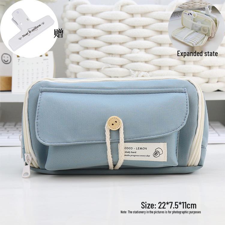 Japanese Style Cotton Rope Pencil Case - Large Capacity for Junior & Senior High School Students