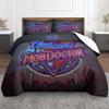 Decorative Mob Doctor Neon Sign Poster Dark King Size Duvet Cover, Lightweight Duvet Cover for Summer, Quick Dry Duvet Cover Set