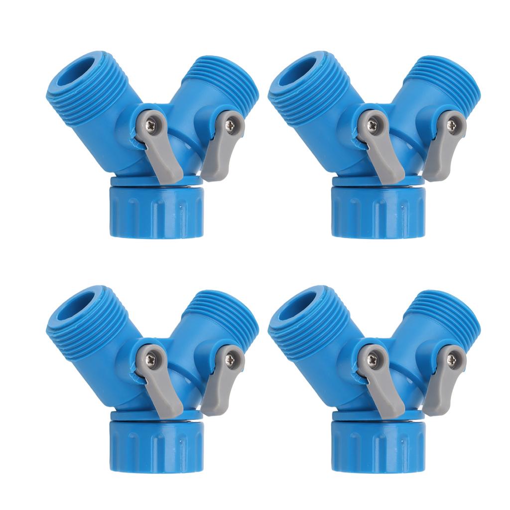 Raccordo a Y a 2 vie 2 valvole connettore per tubo da giardino rubinetto standard 4 pezzi