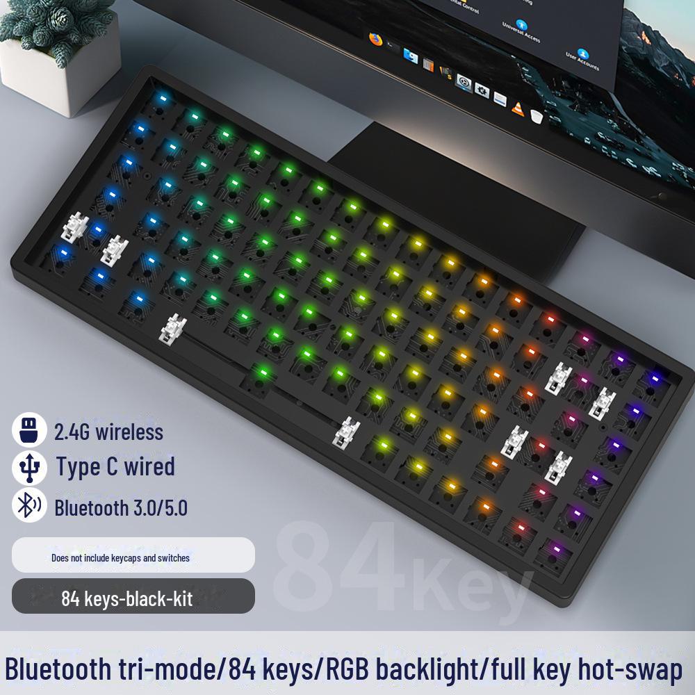 Kit de clavier mécanique sans fil Bluetooth à monter soi-même, RVB, trois modes, 84 à 108 touches