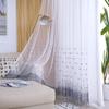Nordic Embroidery Gauze Curtain White Yarn Transparent Balcony Yarn Living Room Bedroom Bay Window Embroidery Window Screen