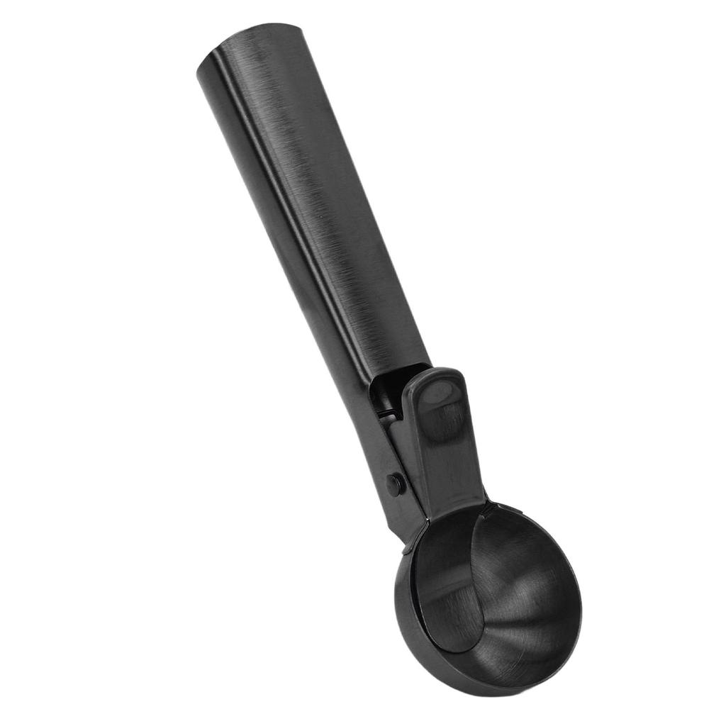 Ice Cream Scoop Dishwasher Safe Stick Proof Stainless Steel Ice Cream Ball Spoon with Trigger for Fruit Pepper Silver