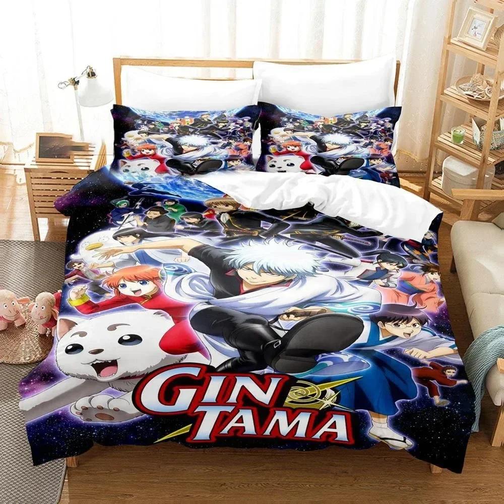 3D Gintama Anime Gintoki Sakata Bedding Set Printed Bed Set With Pillowcase Duvet Cover Soft Single Double Queen Super King Size