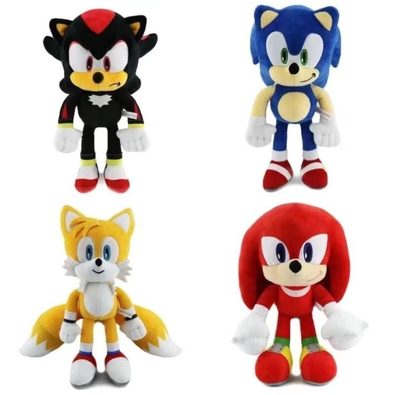 Super Sonic the Hedgehog Plush: Tails & Knuckles Cartoon Anime Doll Toy