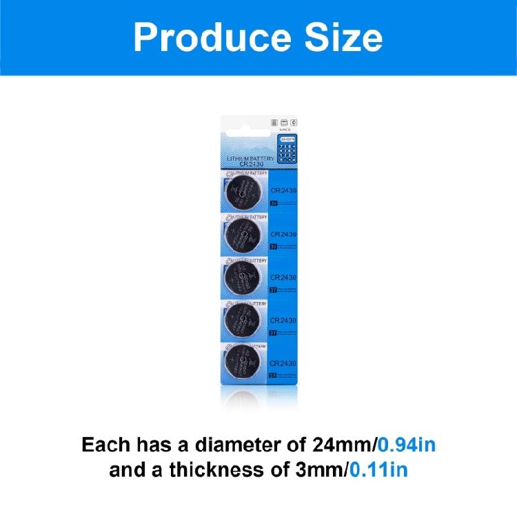 Pack Of 5/10 CR2430  Coin Cell Batteries 3V CR2430 Lithium Battery For Toy,Calculators, Remote Controls 24mm Diameter