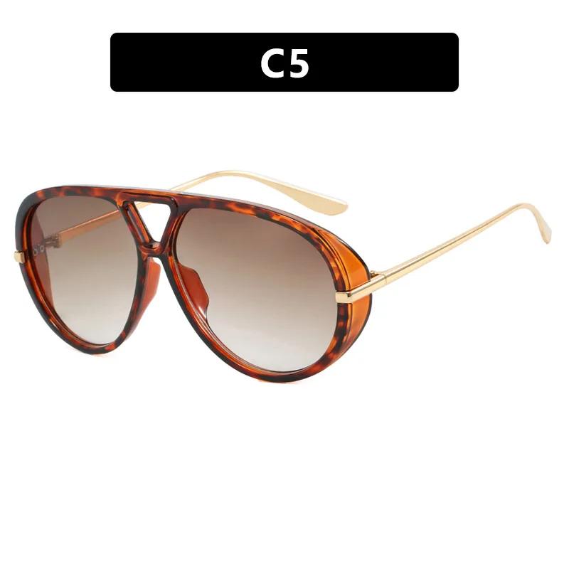 

Vintage y2k Big Frame Pilot Sunglasses Women For Men Popular Luxury Brand Designer Sun Glasses Punk Rivet Oversized Shades UV400 As the picture