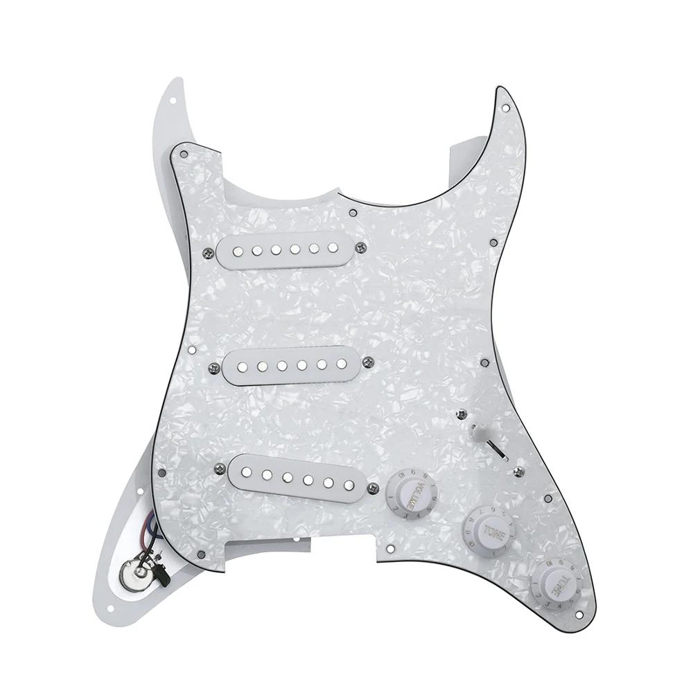 

IRIN Electric Guitar Pickguard Pickups Loaded Prewired Pearl 11 Hole Single Coil Pickguard Pickups Parts for FD ST Style Guitar