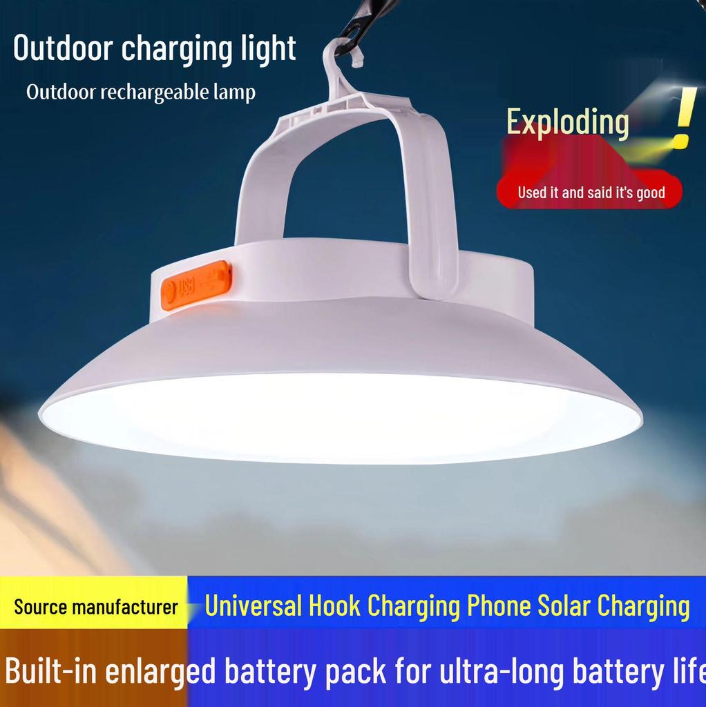 Rechargeable LED Solar Camping Lantern - Super Bright, Rainproof & Long Battery Life for Outdoor Tent and Stall Lighting