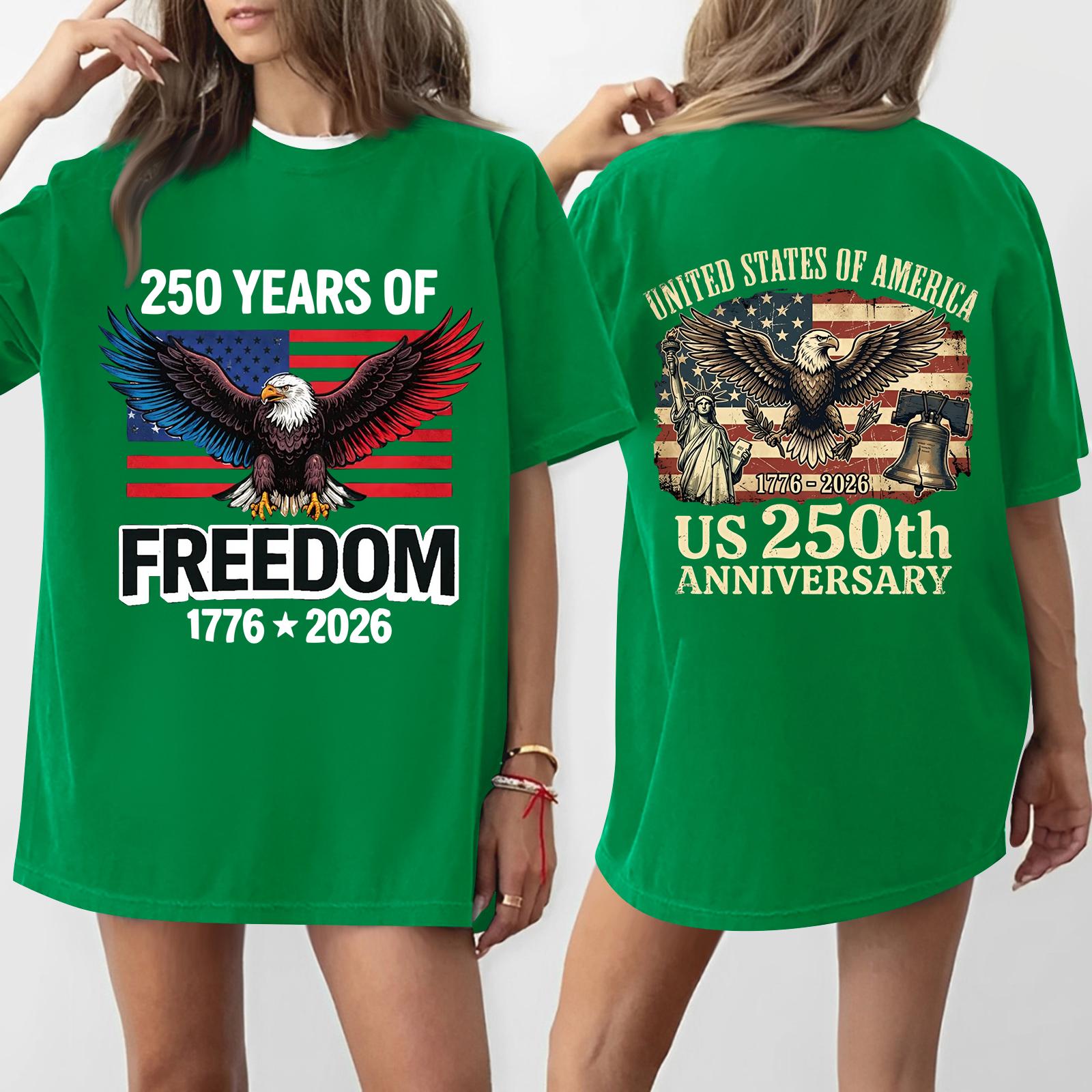 

Women s Casual Independence Day 251 Anniversary Printed T-shirt Round Neck Pullover Short Sleeve Top S зелёный