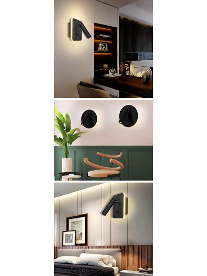 Multicolor LED Wall Lamp with Rotatable Head - Modern Atmosphere Spotlight for Bedroom