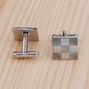 Funny Mens Laser Grid Pattern Square Cufflinks