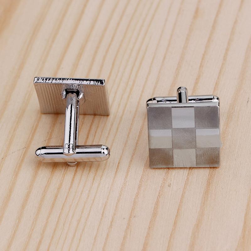 Funny Mens Laser Grid Pattern Square Cufflinks
