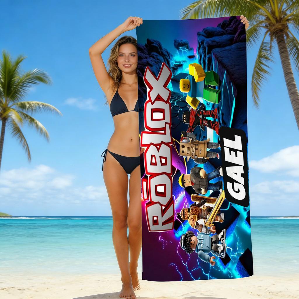 Roblox Roblox Game Beach Towel European And American Microfiber Bath Towel Beach Children Adult Towel