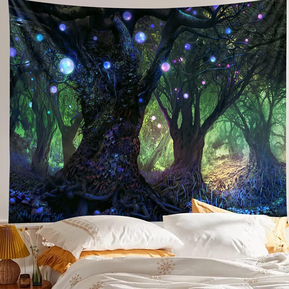 Forest Tapestry Home Decoration Fabric Landscape Tapestry Living Room Bedroom Decoration Painting Magic Tapestry Room Background Fabric