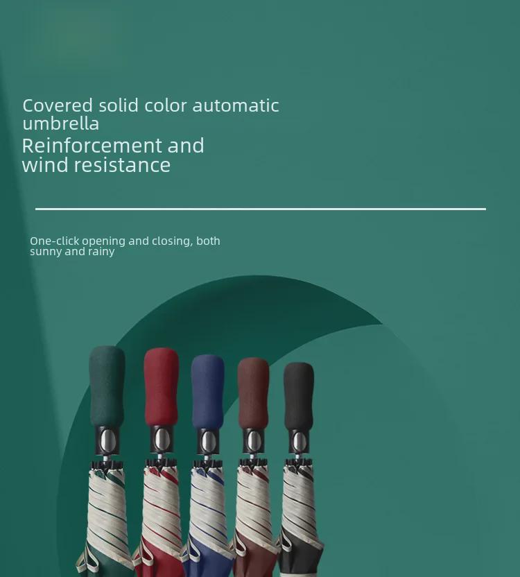 Umbrelă de golf 2021 rezistentă la intemperii, culoare solidă: Automat, Dublu, Logo Personalizat pentru Afacere