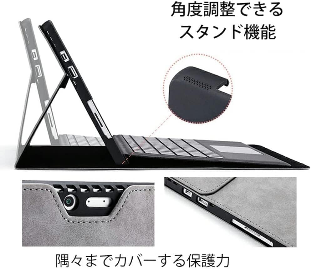 Surface Pro 12 Folio Stand Full Pen Keyboard Black (2025 Model) Case, Style, Function, Shockproof, Protection, Storage, Lightweight, Slim, Storage,