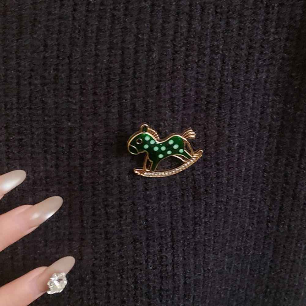 Rhinestone Little Horse Brooch Jewelry Accessories Animal Lapel Pins Luxury Zodiac Pony Pin  Unisex