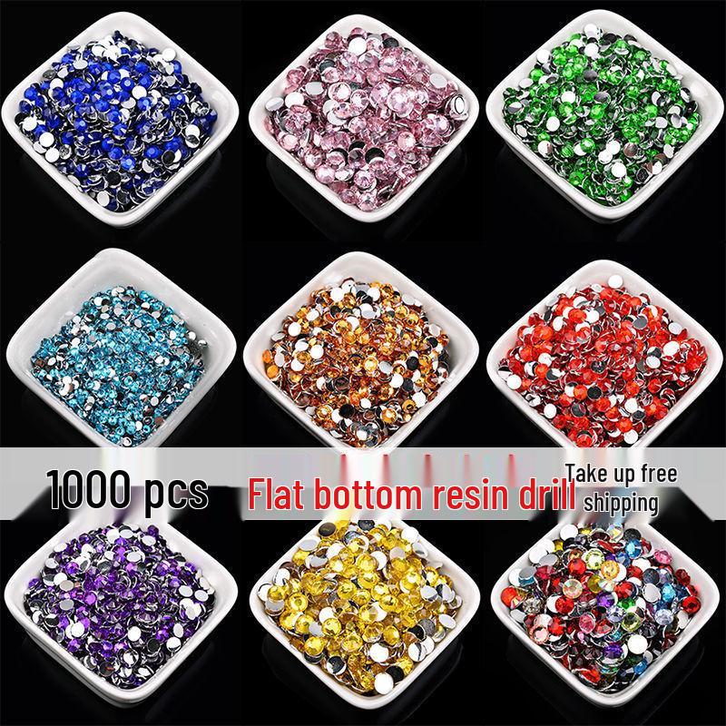2-6mm Round Flatback Resin Rhinestones for DIY Phone Cases & Nail Art - Imitation Austrian Design