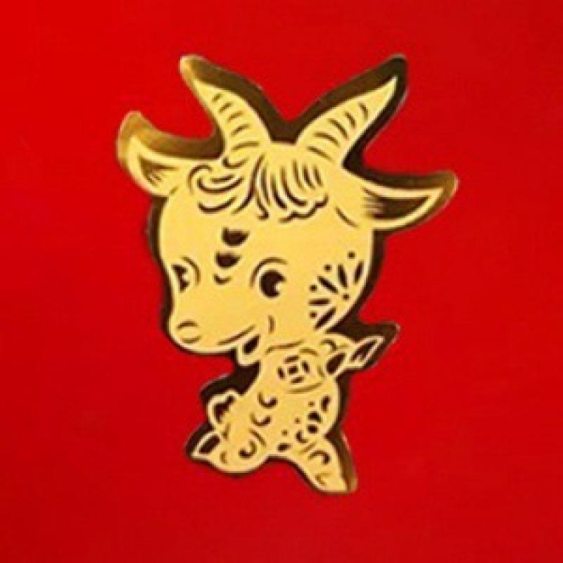 Pure Gold Fortune Maneki-neko and Pixiu Wealth God Phone Sticker Omamori