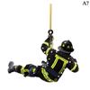 2D Christmas Firefighter Pendant Christmas Pendant Dwarf Car Pendant Statue Craft Party Accessories Decoration New Year 2025