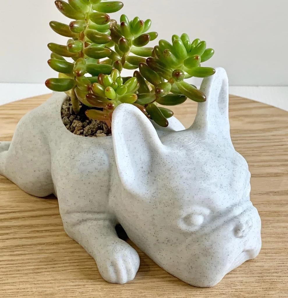 Resin Dogs Succulent Planter French dogs Shape Flower Pots Cute Bonsai Flower Pots Succulent Mini Puppy Planter For Home Garden Decor