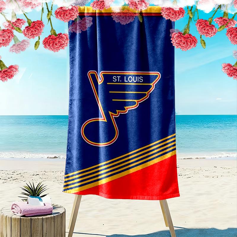 St. Louis Blues Logo Print Beach Towel, Large Soft Quick Dry Towel for Beach Camping Swimming