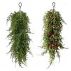 With Red Berries & Pine Cones Christmas Teardrop Door Swag DIY Hanging Door Greenery  Front Door