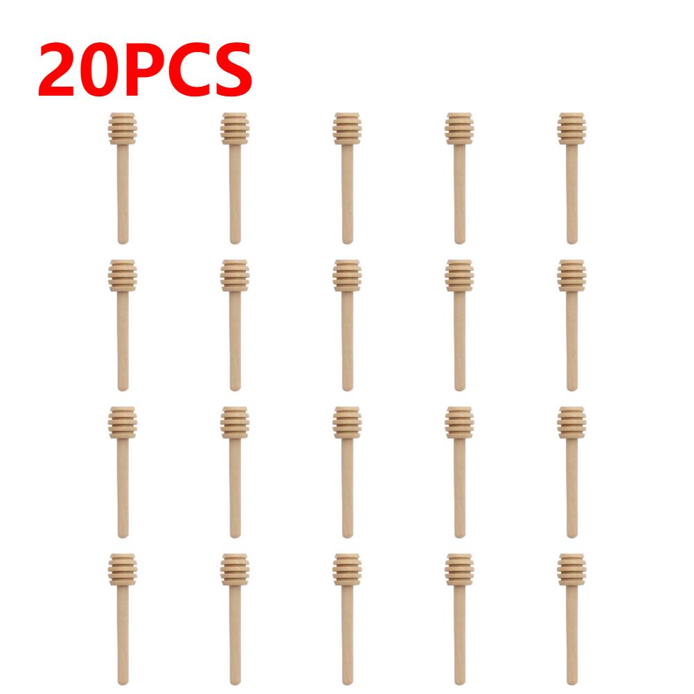 1-50PCS Practical Long Handle Wood Honey Spoon Mixing Stick Dipper For Honey Jar Coffee Milk Tea Supplies Kitchen Tool 8.4*1.9cm
