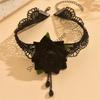 Gothic Flower Choker Necklace For Women Lace Rose Blossom Neck Chain Neck Accessory Halloween Jewelry
