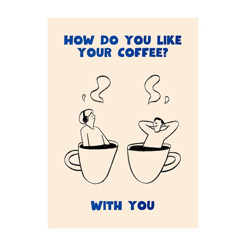 Kaffee Taucher Poster Humor Kaffee Wanddeko Moderne Küche Zuhause Druck Wandkunst Gemälde Küchenraum Dekor Kaffee Liebhaber Geschenk