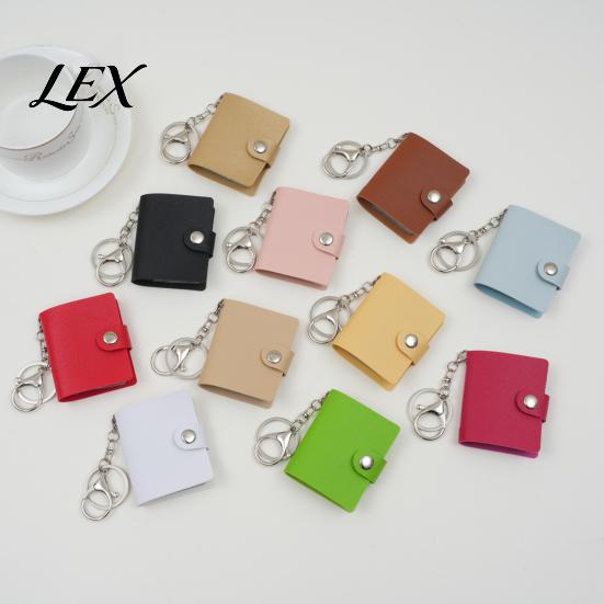 Schlüsselanhänger Fotohalter Mini-Lederalbum mit Karabinerverschluss, PU-Material, Ideal zur Aufbewahrung von Kompakt-Organizer-Ausweisfotos, Polaroids & Sammlerstücken