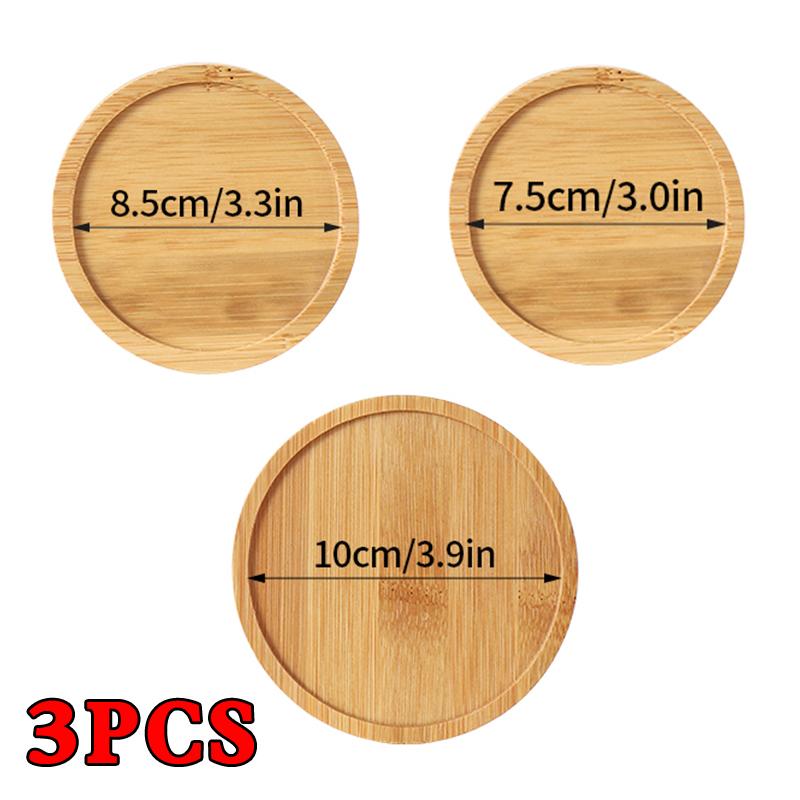 Bamboo Mini Tray Multi Style Storage Trays For Jewelry Photography Props Coaster Flower Pot Base Desktop Storage Supplies