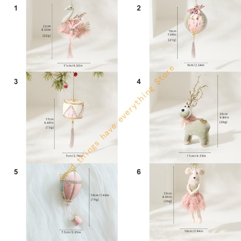 Christmas Tree Decorations Velvety Fabric Foam Bird Hanging Ornament For Mantels Window Display Holiday Tree Decoration 55KF