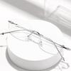 Oval Rimless Optical Plain Glasses for Women Trendy Ladies Blue Light Blocking Glasses Silver Gold Star Accessory Eyewear
