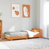 VidaXL Bed Frame with Headboard Wax Brown 75x190 Cm Pine Wood, Bedroom Furniture, Slatted Base, Wooden Bed, Bed, Bed 850754