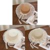 Summer Straw Hat With Large Brim And Bow For Beach And Vacation Sun Protection