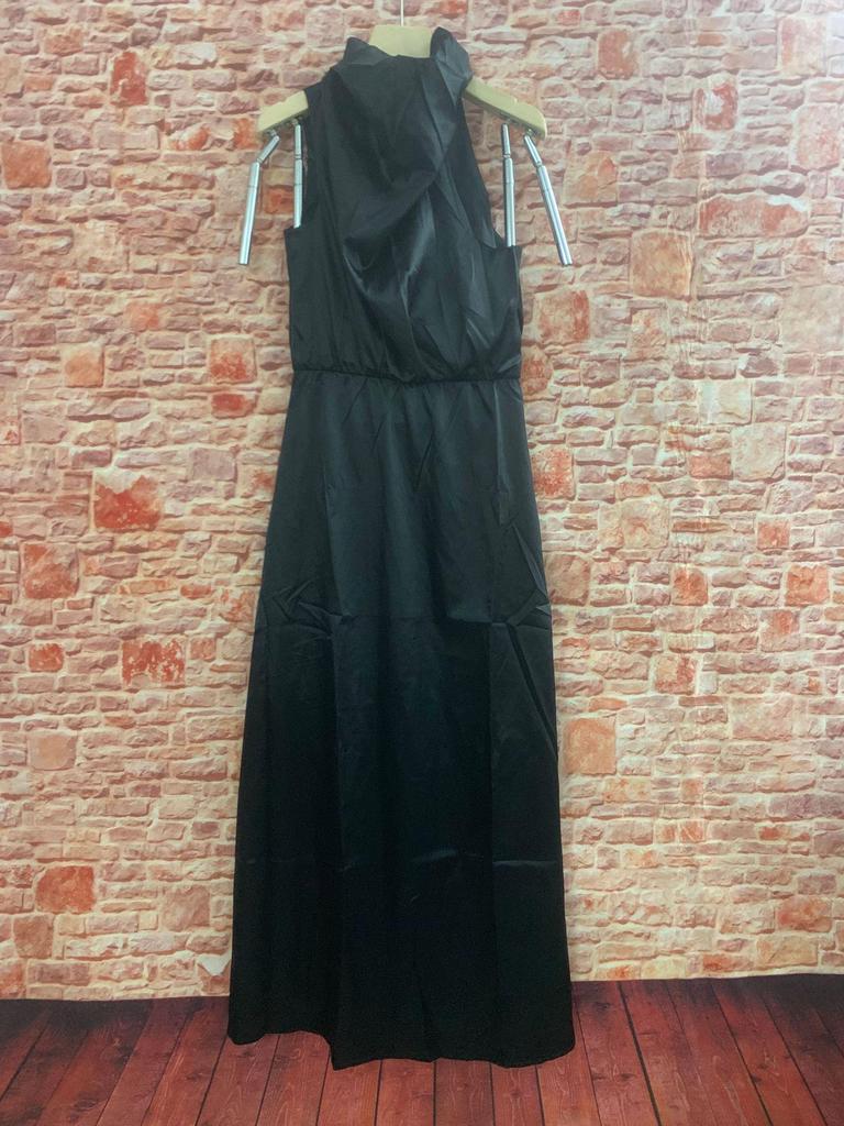 2023 Sommer Ärmelloses Neckholder Satin Kleid – Elegante Einfarbige Damenbekleidung