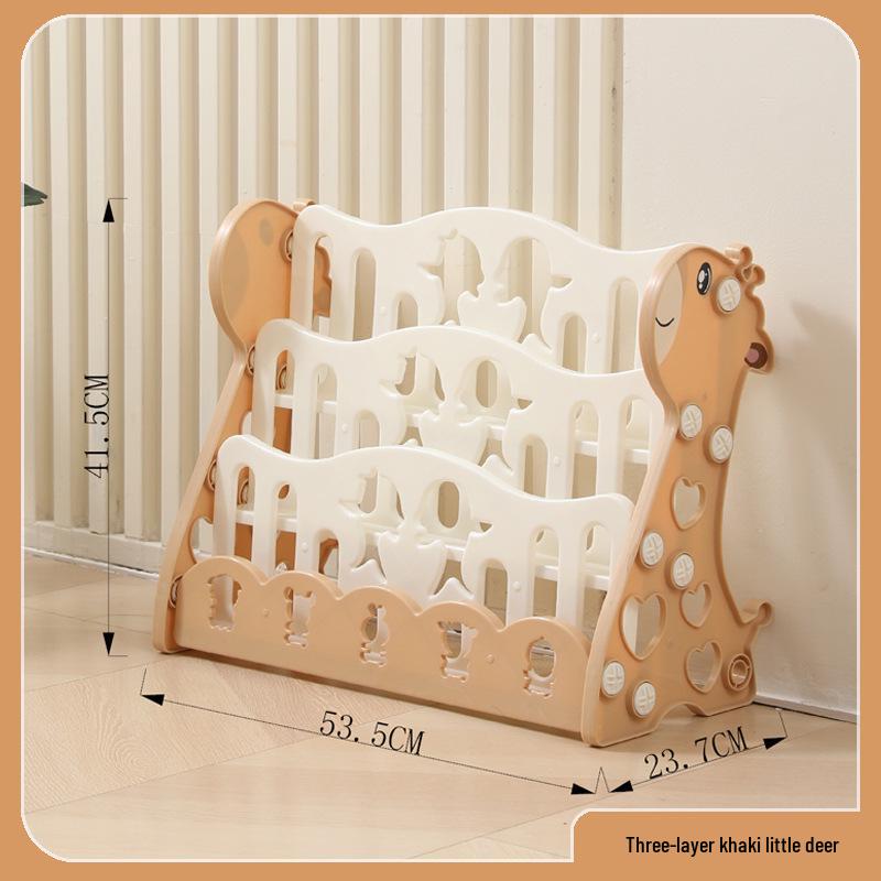 Children's Cartoon Bookshelf: Simple Plastic Bookcase for Kids' Room or Kindergarten.