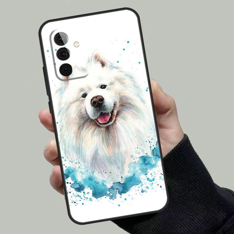 Cartoon Samoyed Dog Case For Samsung Galaxy A06 A16 A26 A36 A56 A53 A32 A52 A33 A13 A55 A35 A15 A14 A34 A54 A17